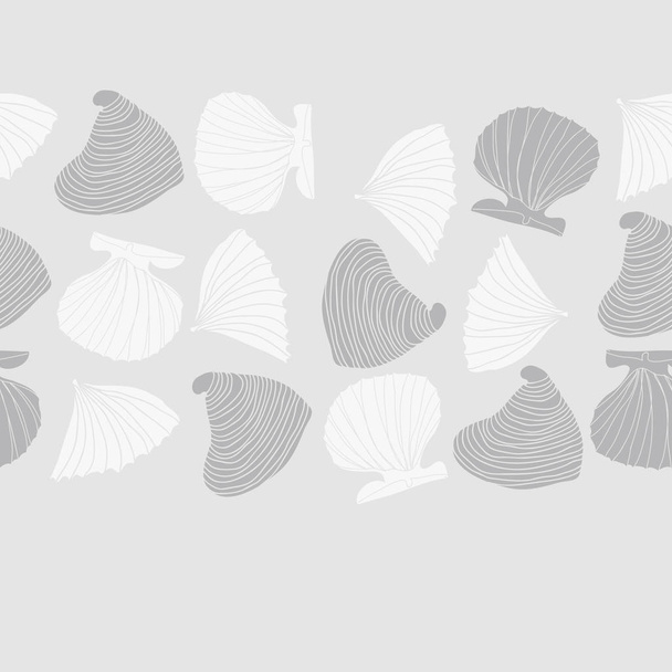 Seamless abstract shell pattern, vector background - Vetor, Imagem