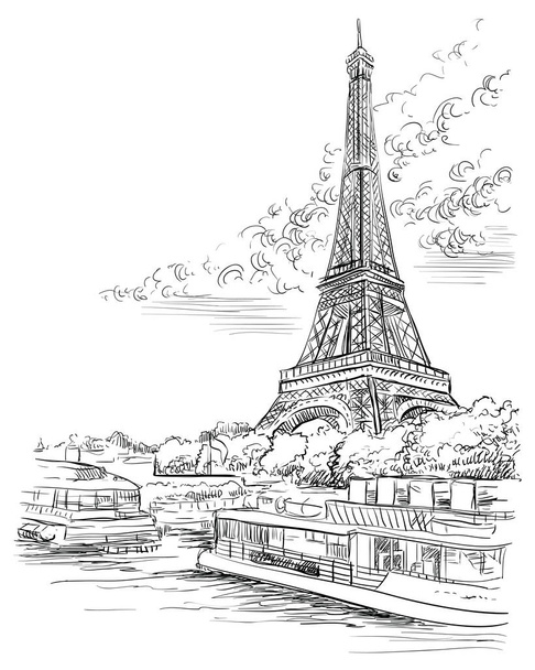 Vector dibujo a mano París 3
 - Vector, imagen