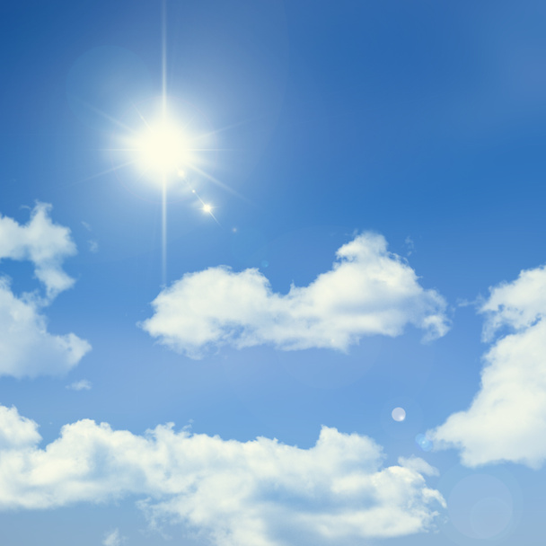 голубое небо с солнцем - Фото, изображение