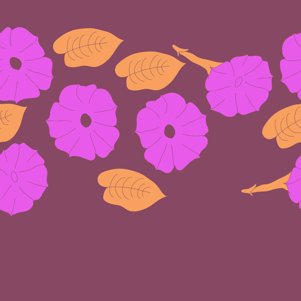 Seamless pattern of abstract simple flowers - Vektor, obrázek