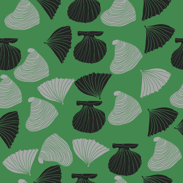 Seamless abstract shell pattern, vector background - Вектор,изображение