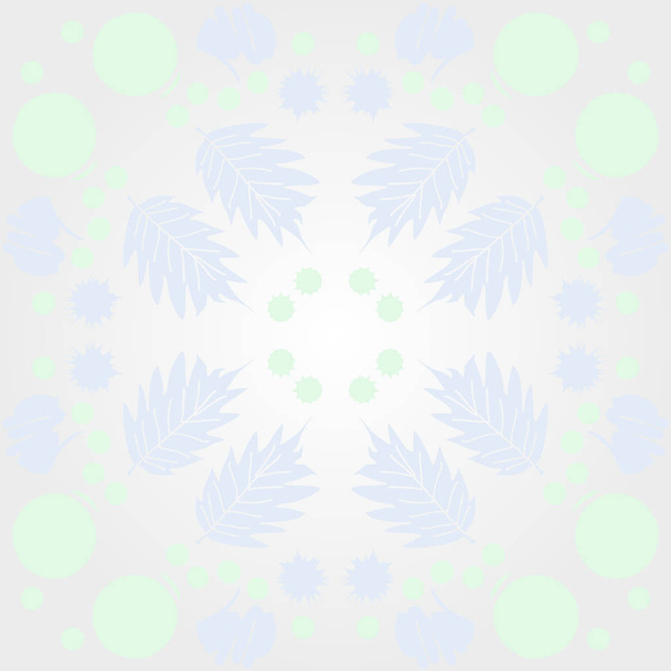 Abstract pattern with leaves, dots, brush strokes, vector illustration - Διάνυσμα, εικόνα