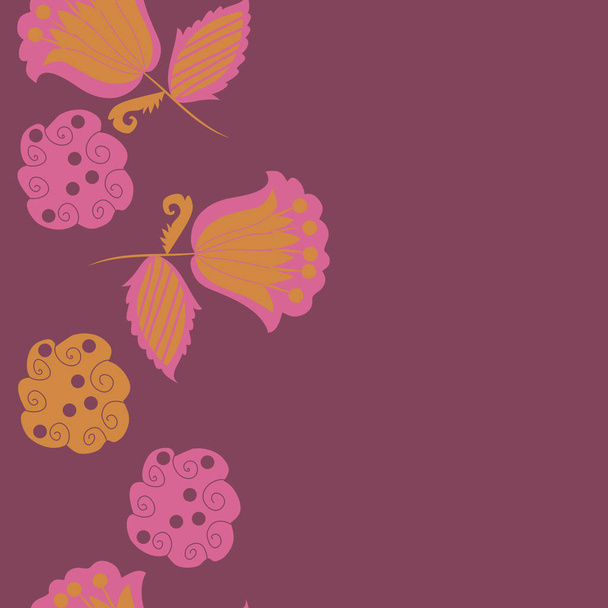 artistic seamless pattern with flowers, vector illustration - Διάνυσμα, εικόνα