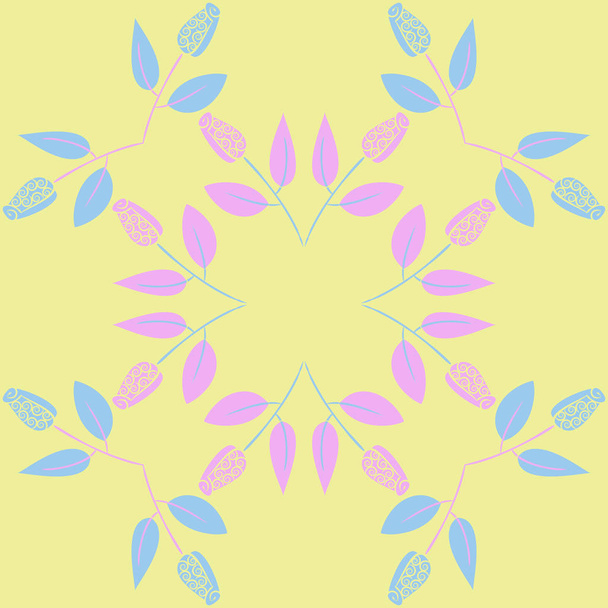 Seamless abstract pattern with flowers, vector background - Вектор, зображення