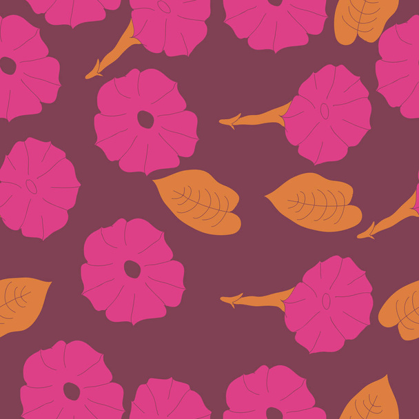 Seamless pattern of abstract simple flowers - Vecteur, image