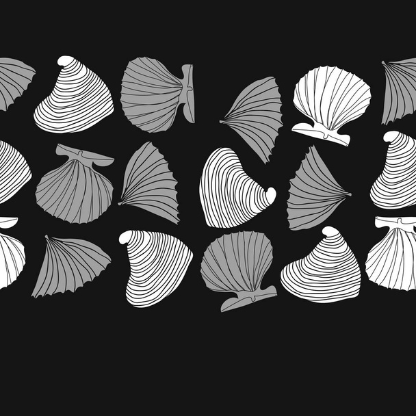 Seamless abstract shell pattern, vector background - Vetor, Imagem