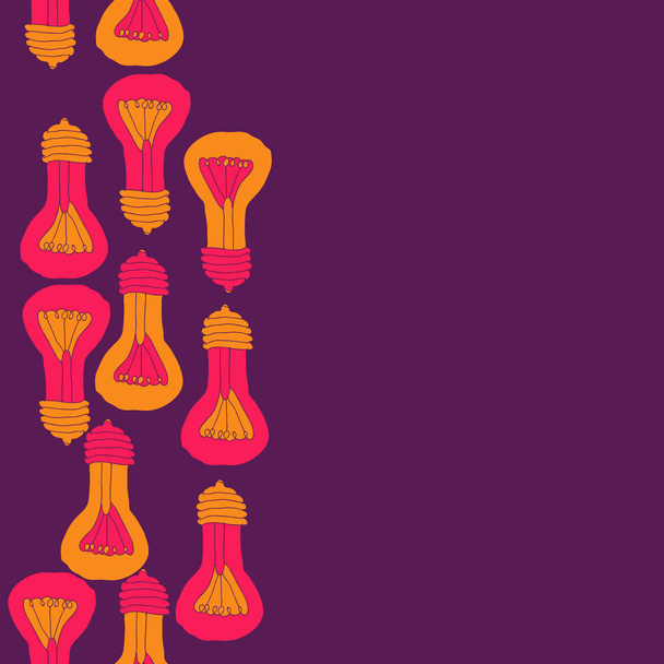 Abstract seamless pattern with colored light bulbs - Vektör, Görsel
