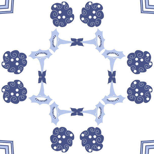 Seamless pattern of abstract simple flowers - Vektor, kép