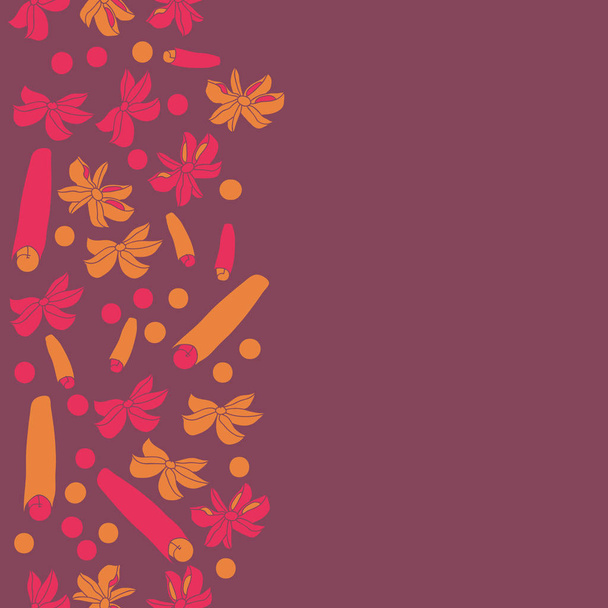 Abstract seamless pattern with cinnamon and anise  - Vektori, kuva