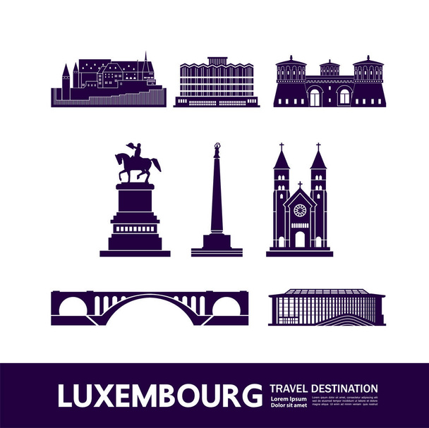 Luxemburgo viaje destino gran vector ilustración
. - Vector, Imagen