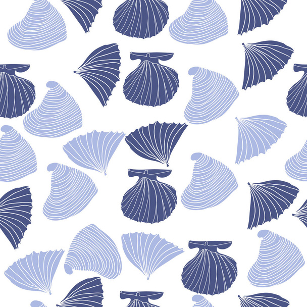 Seamless abstract shell pattern, vector background - Διάνυσμα, εικόνα