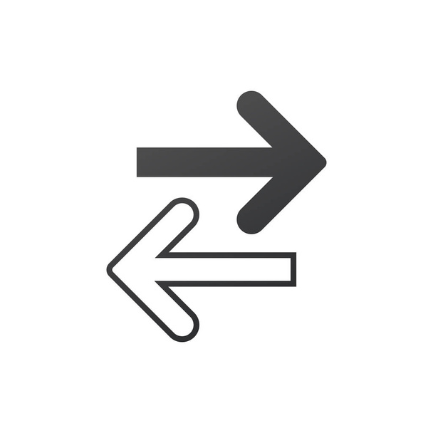 Balra és jobbra mutató nyilak ikonjának áthelyezése. Használható a mobil koncepció és a web design. Balra jobbra nyíl egyszerű vonal vektor ikonra. Árfolyamnyilak. - Vektor, kép