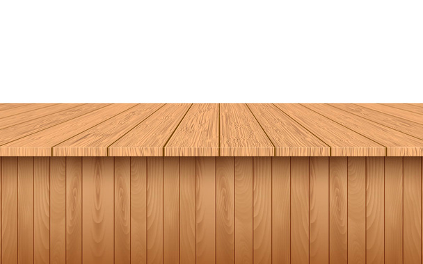 mesa de madera sobre fondo blanco - Vector, imagen