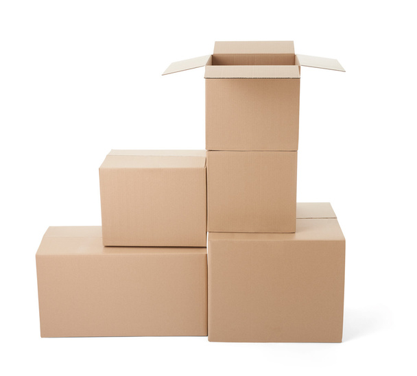 cardboard box package moving transportation delivery stack - Photo, Image
