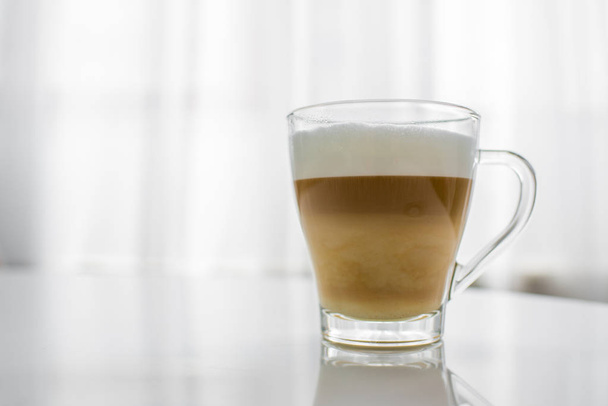  cappuccino in a glass cup - Foto, Imagen