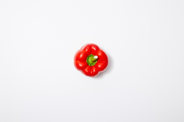 top view of red paprika on white background - 写真・画像