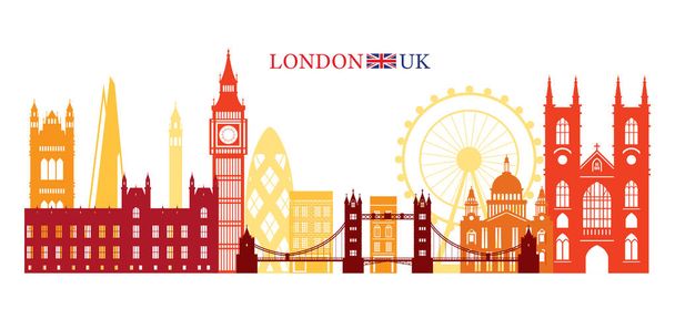 Lontoo, Englanti ja Yhdistynyt kuningaskunta Maamerkit Skyline
 - Vektori, kuva