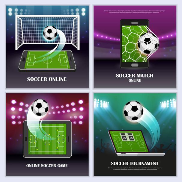Online soccer game concept - Vector, Image