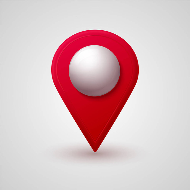 Map location pointer 3d pin with glowing glass bubble. Navigation icon for web, banner, logo or badge. Vector Illustration. - Vector, Image