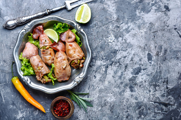 Grilled squid with vegetables - Photo, Image