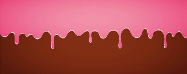 glaçure de sucre fondante rose sur fond chocolat
 - Vecteur, image