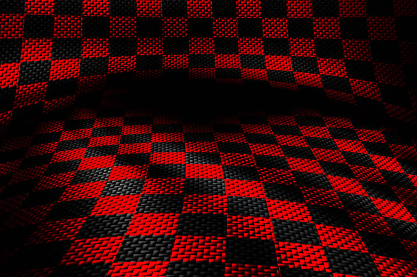 carbon fiber background. checkered pattern. 3d illustration mate - Photo, Image