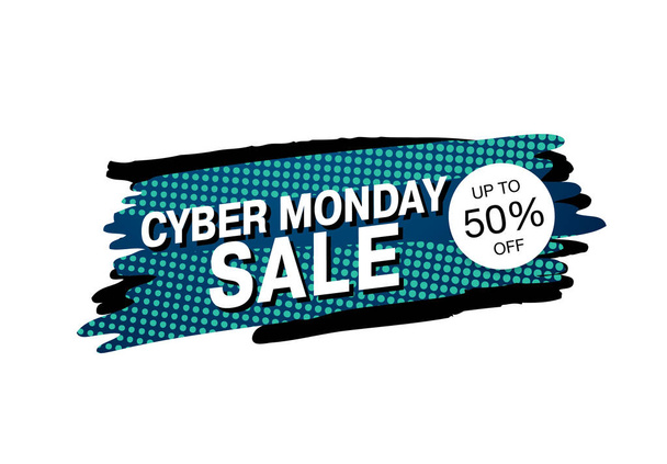 stylish cyber monday sale banner, vector illustration - Вектор,изображение