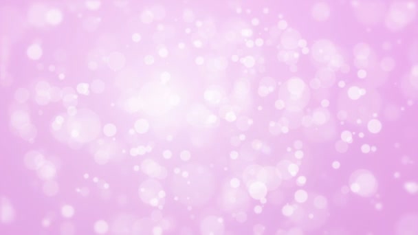 Világít izzó lila rózsaszín bokeh háttér lebegő fény részecskék. - Felvétel, videó