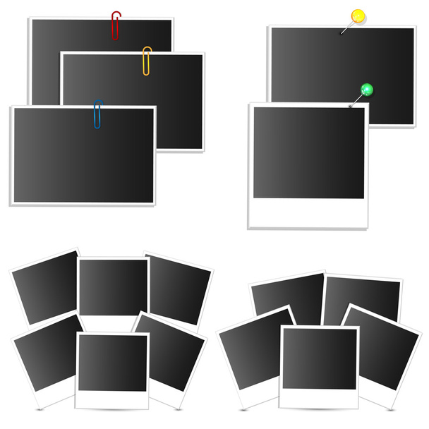 fotos do conjunto de clipes e pinos em um fundo branco
 - Vetor, Imagem