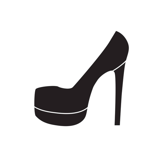 иконка обуви на высоком каблуке - векторная иллюстрация
 - Вектор,изображение