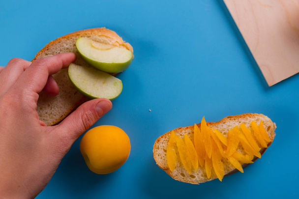 sandwiches with fruits - 写真・画像