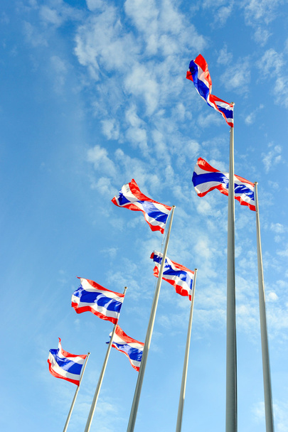 grupo de bandeiras nacionais da Tailândia
 - Foto, Imagem