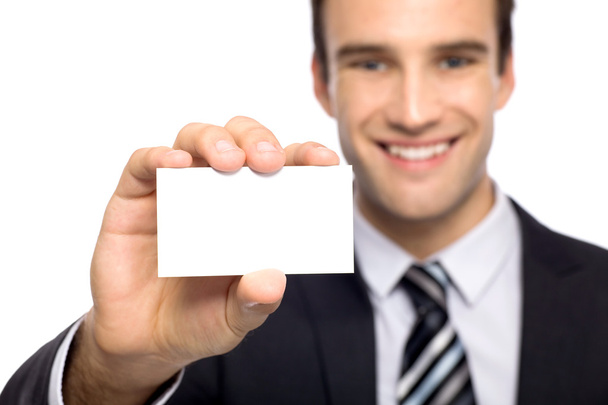 Man with business card - Фото, зображення