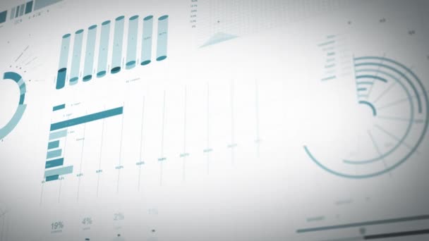 Bedrijfsstatistieken, markt data en infographics layout/4k-animatie van een set van Design Business en markt data analyse en rapporten, met infographics, Bar stats, grafieken en diagrammen - Video