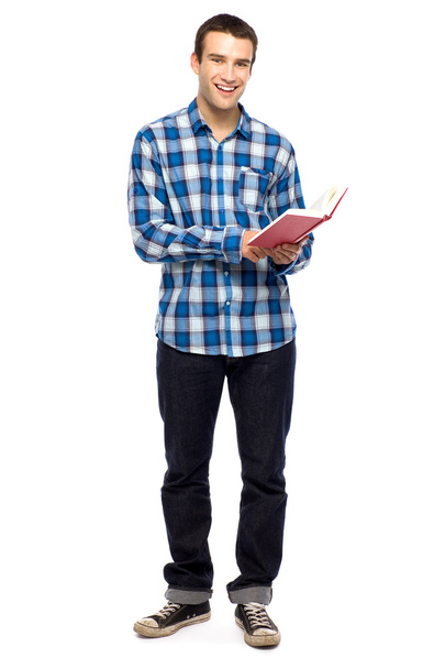 Jeune homme tenant livre
 - Photo, image