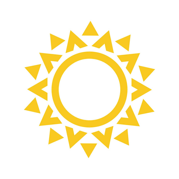 Summer symbol. Hedgehog, prickly Sun modern icon. Sunny circle shape. Isolated vector logo concept on white background - Vector, Image