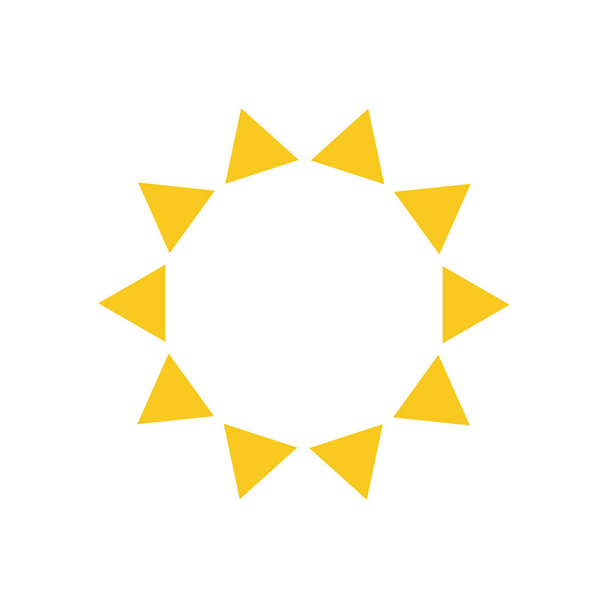 Symbole estival. Icône moderne Sun. Forme de cercle ensoleillé. Isolé concept de logo vectoriel sur fond blanc
 - Vecteur, image
