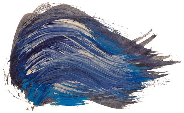 handgezeichnet isoliert schwarz mit blauen und weißen Acryl-Pinselstreifen eps 10 Vektorillustration. - Vektor, Bild