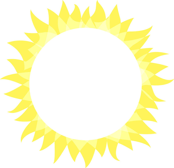 Icona del sole. Sunny forma cerchio luminoso con i raggi. Sole estivo splende brillantemente, modello semplice logo piatto, design concettuale. Illustrazione vettoriale su sfondo bianco
 - Vettoriali, immagini