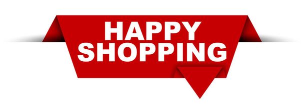 Kırmızı vektör afiş mutlu alışveriş - Vektör, Görsel