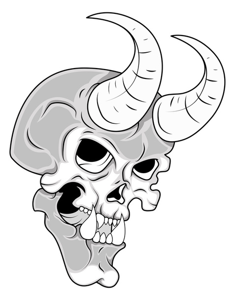 crâne avec cornes - Vecteur, image