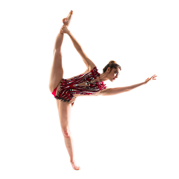 Girl doing rhythmic gymnastics - Φωτογραφία, εικόνα