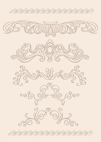 Vintage dividers and borders - Vector, Image