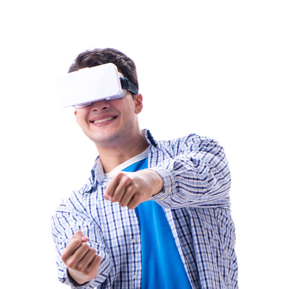 Joven con gafas VR de realidad virtual - Foto, imagen