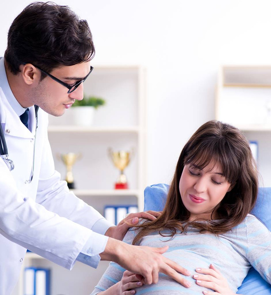 Femme enceinte médecin visiteuse pour consultation - Photo, image