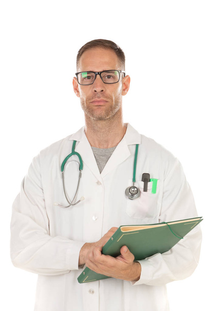 Pohledný doktor s brýlemi na ruce  - Fotografie, Obrázek