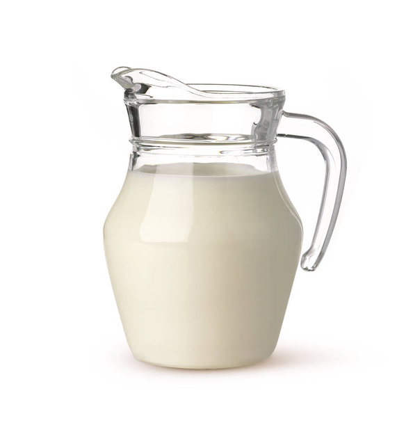 Jarra de leche aislada sobre fondo blanco
 - Foto, Imagen