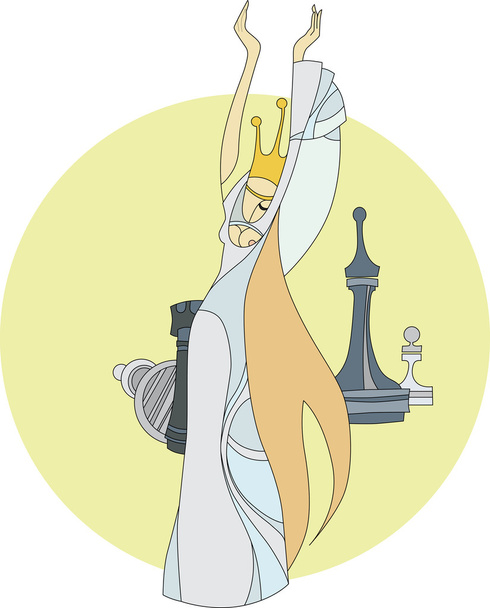 sakk-queen - Vektor, kép