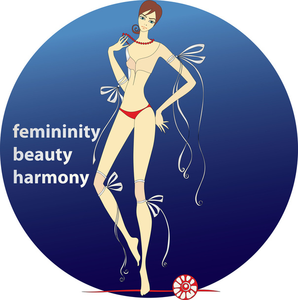 Femininity.Beauty.Harmony - Vektor, obrázek