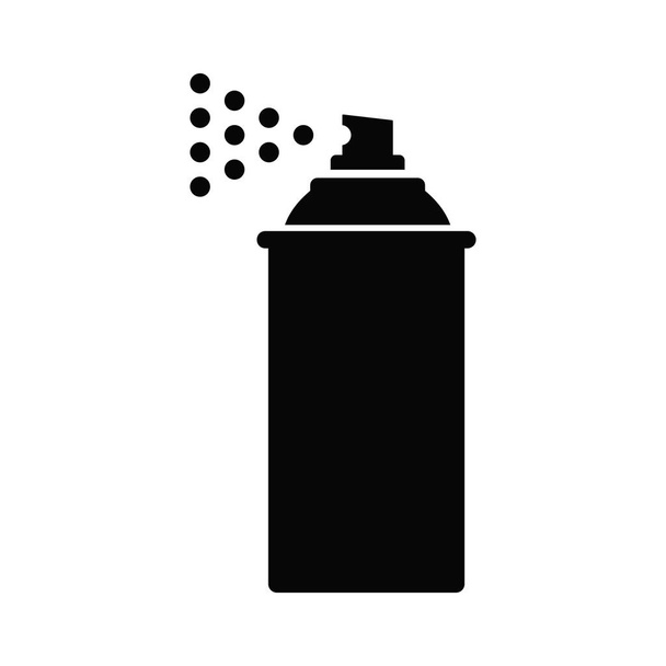 Spray can silhouette black icon. Vector illustration of spray can symbol isolated on white background - Vector, Image